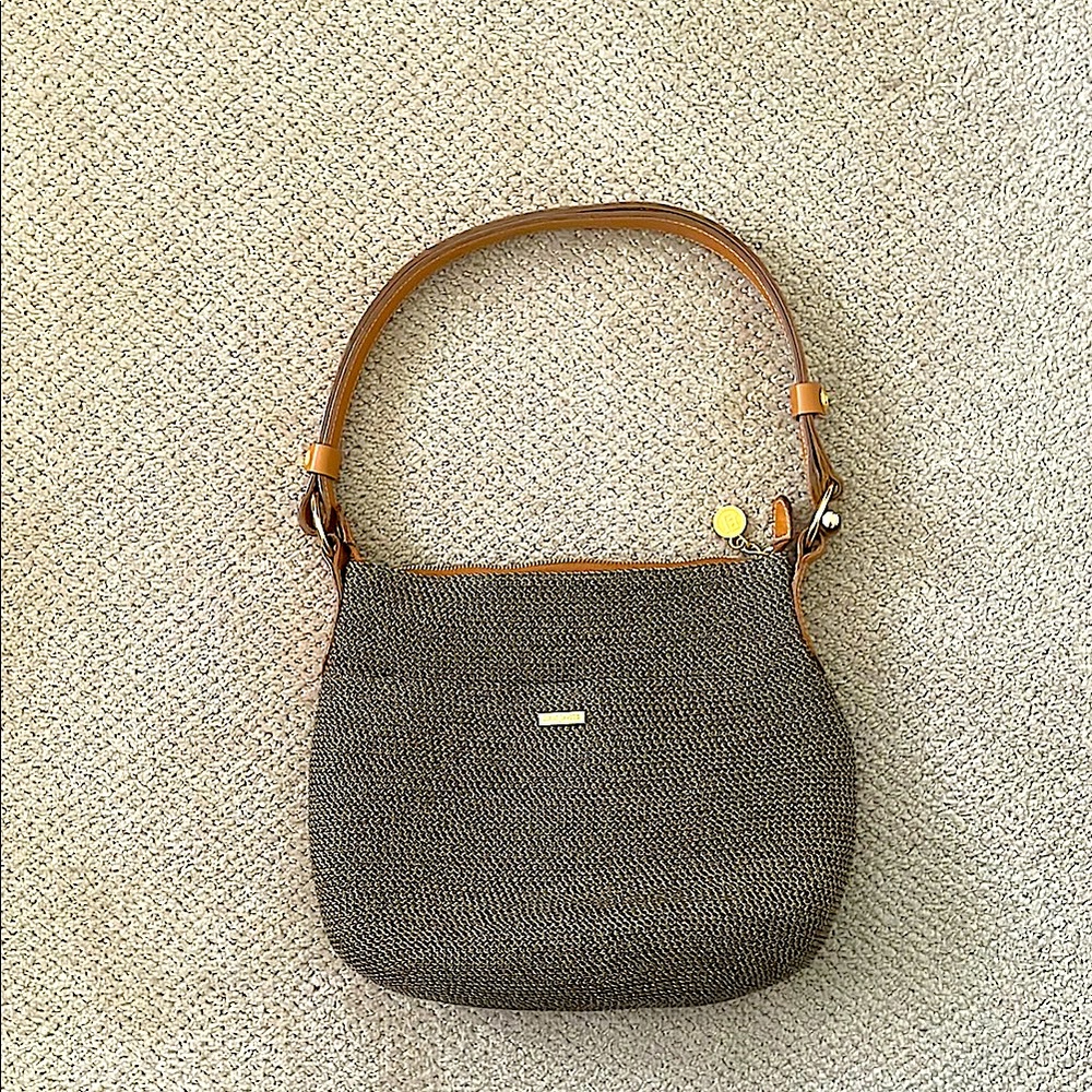 Eric Javits Brown Woven Shoulder Bag, like new